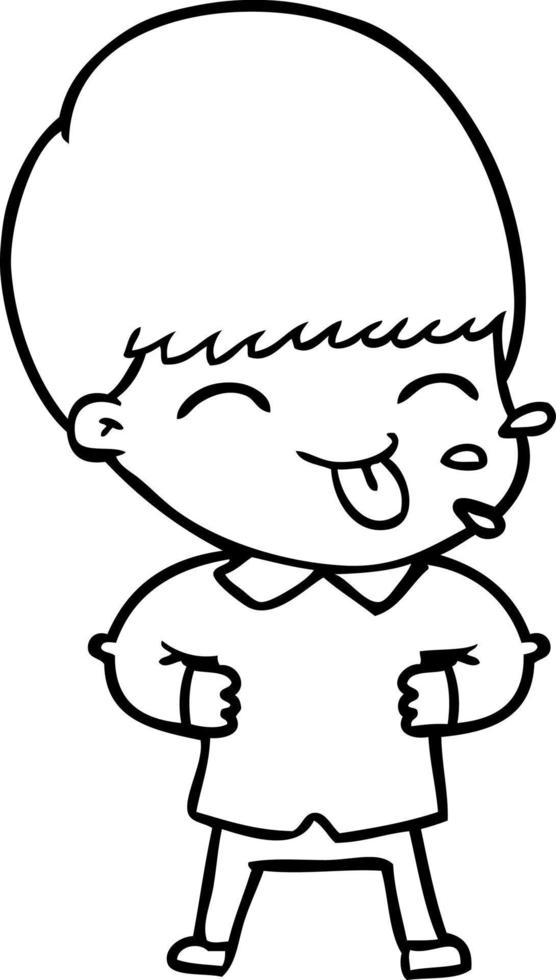 Cartoon-Junge, der die Zunge herausstreckt vektor