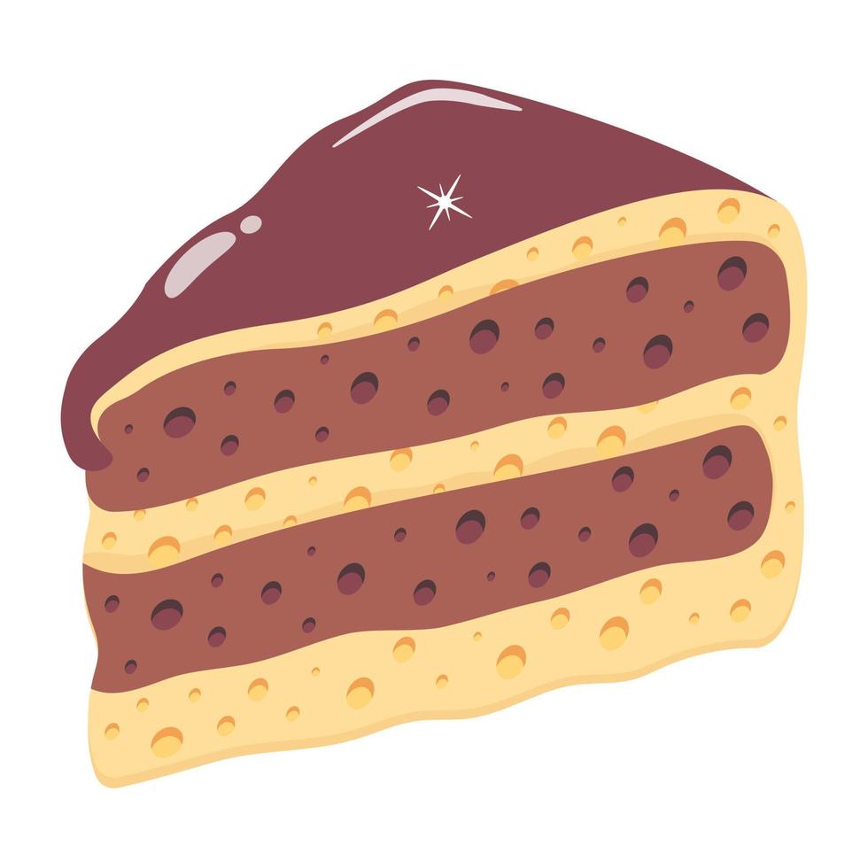 erstklassiges flaches Icon-Design von Biskuitkuchen vektor