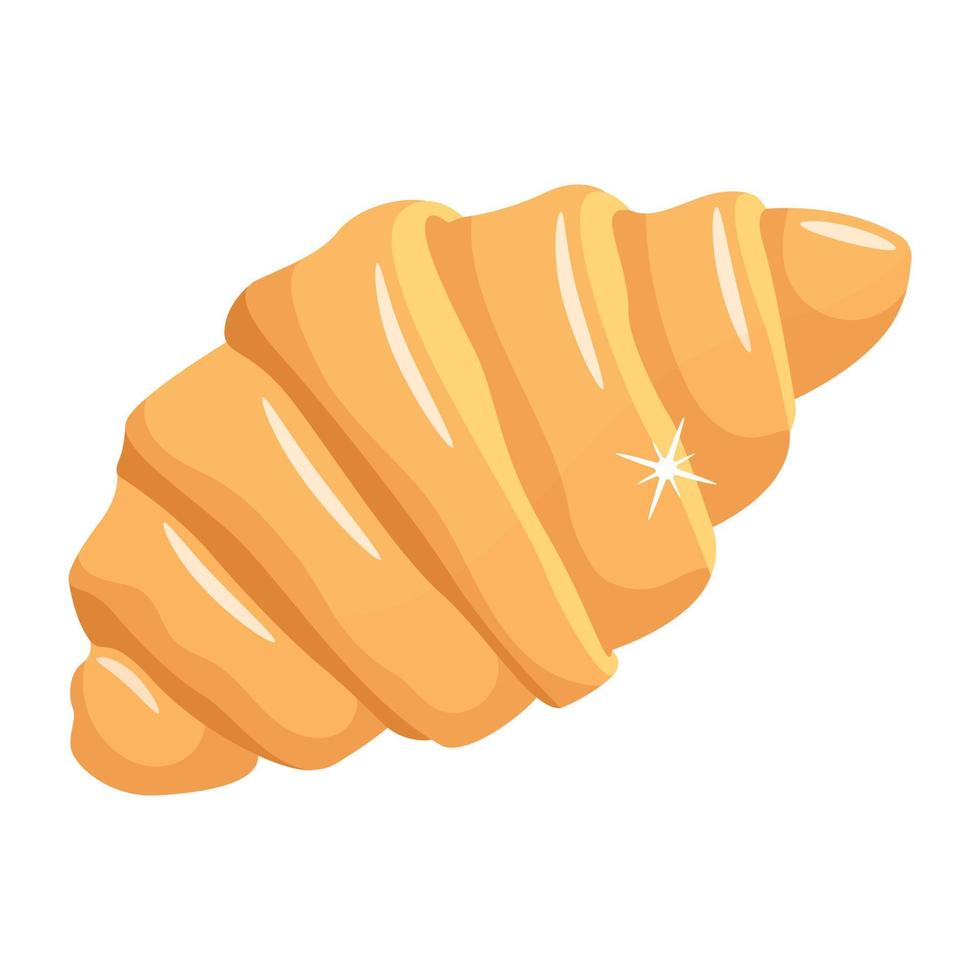 kolla upp ut platt ikon av croissant bröd vektor