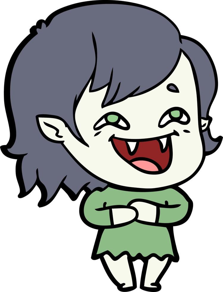 tecknad serie skrattande vampyr flicka vektor