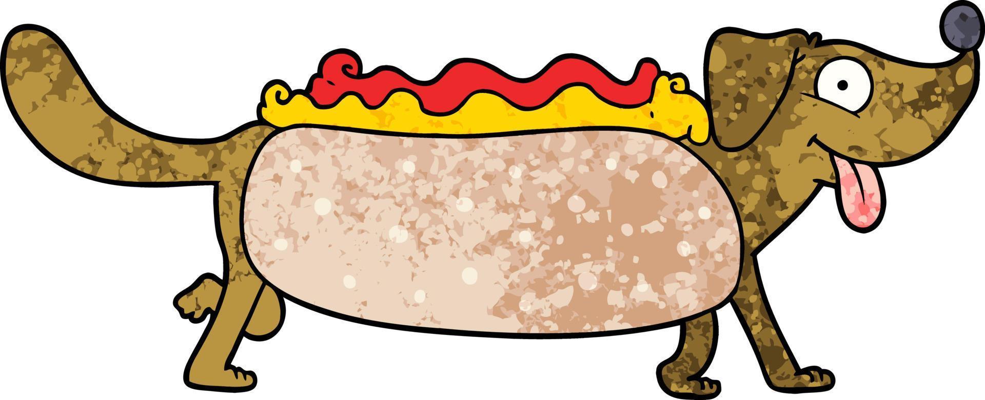 Cartoon-Doodle-Charakter-Hotdog vektor