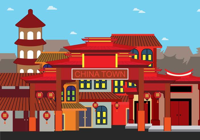 Gratis Kina Town Illustration vektor