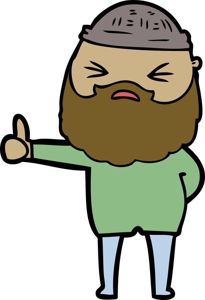 Cartoon-Mann mit Bart vektor