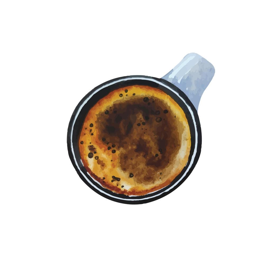 vattenfärg kopp av kaffe, latte, capuccino, espresso vektor