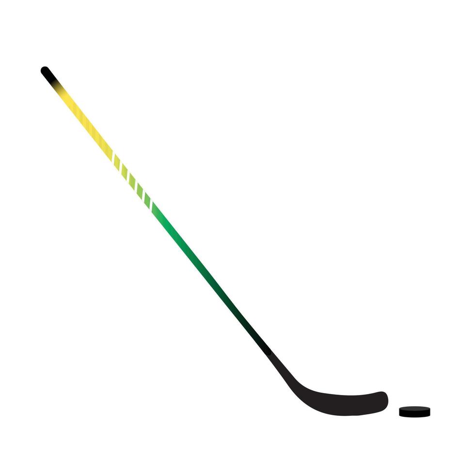 pinne och puck. ett is hockey pinne. isolerat på vit bakgrund vektor illustration