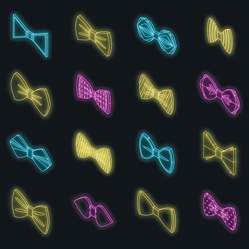 Bowtie-Symbole setzen Vektor-Neon vektor