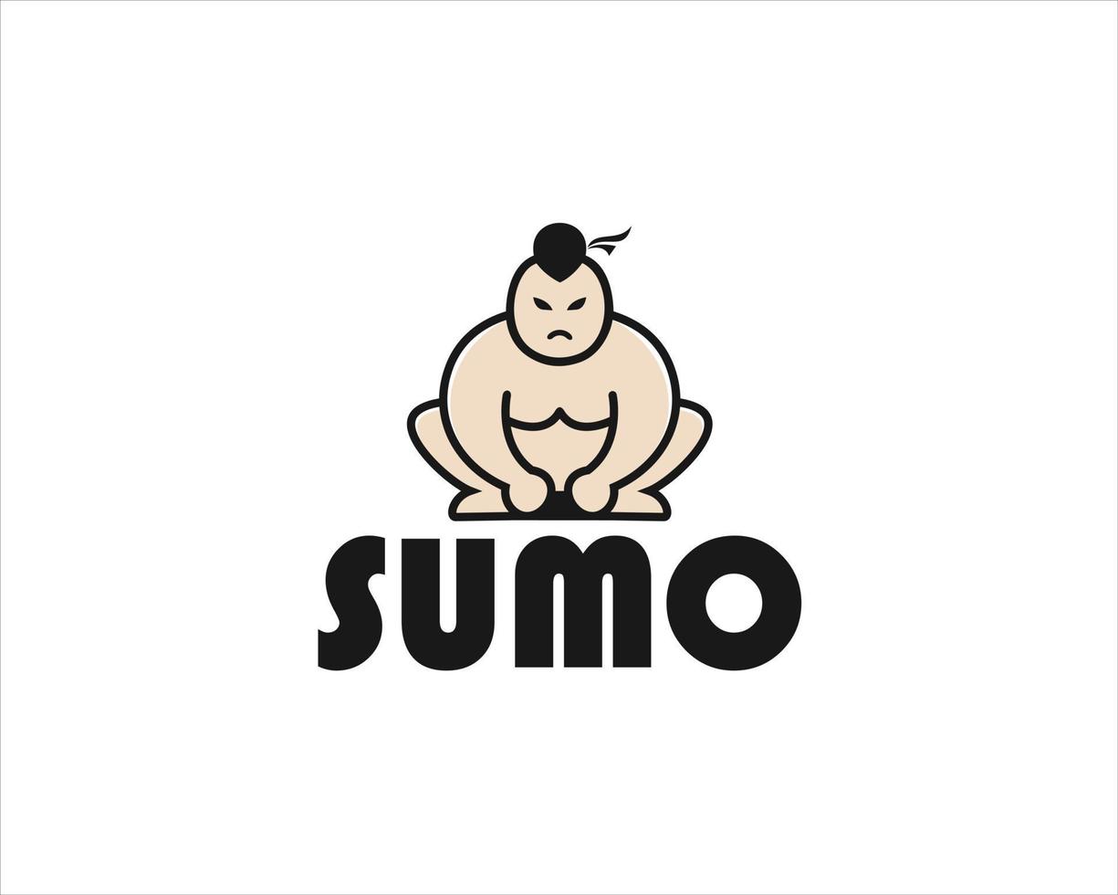 einzigartiger Sumo-Athlet-Logo-Vektor vektor