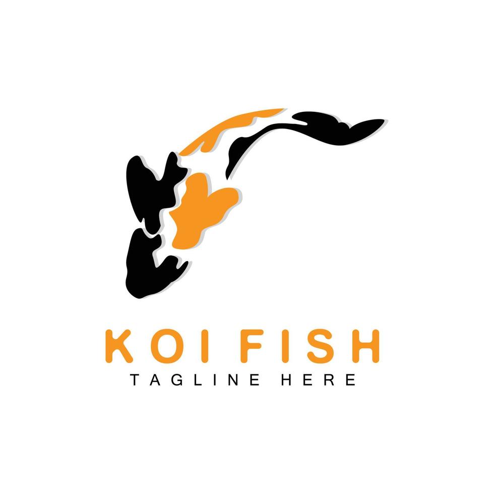 koi fisk logotyp design, kinesisk tur- och triumf dekorativ fisk vektor, företag varumärke guld fisk ikon vektor