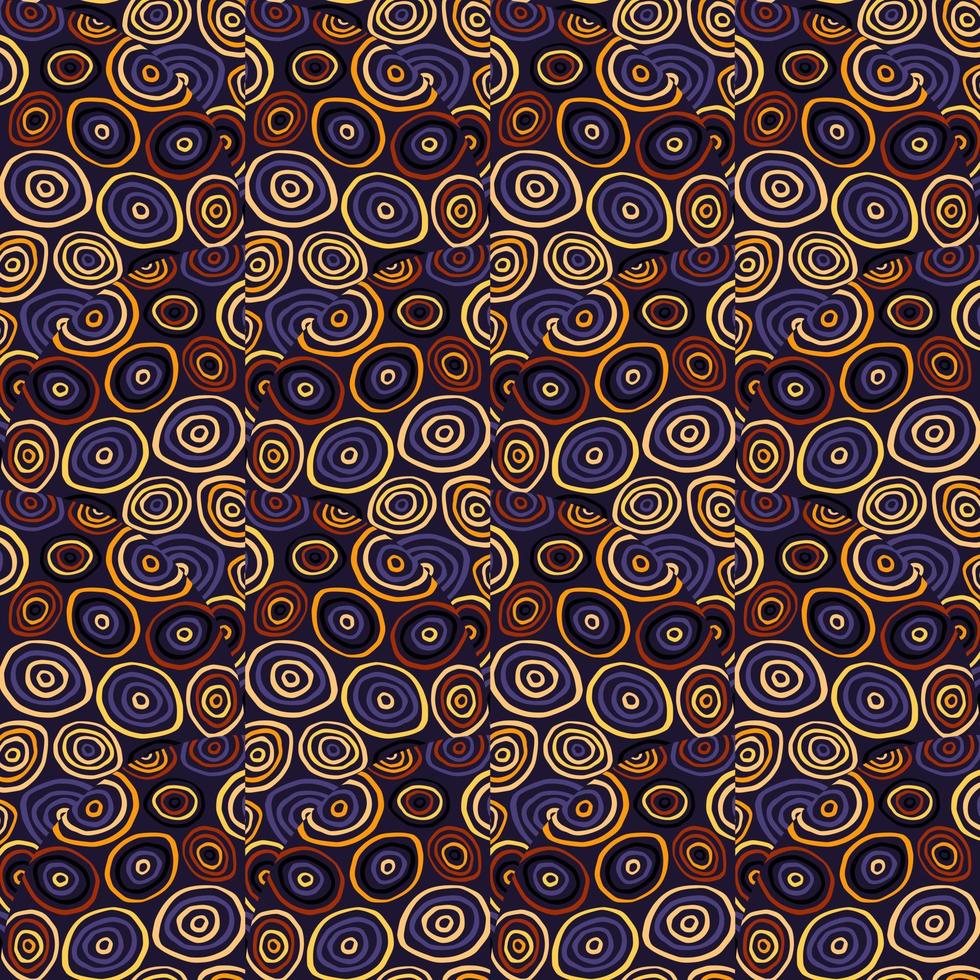 hand gezeichneter kreis formt nahtloses muster. dekoratives Kaleidoskop-Mosaik-Ornament. vektor