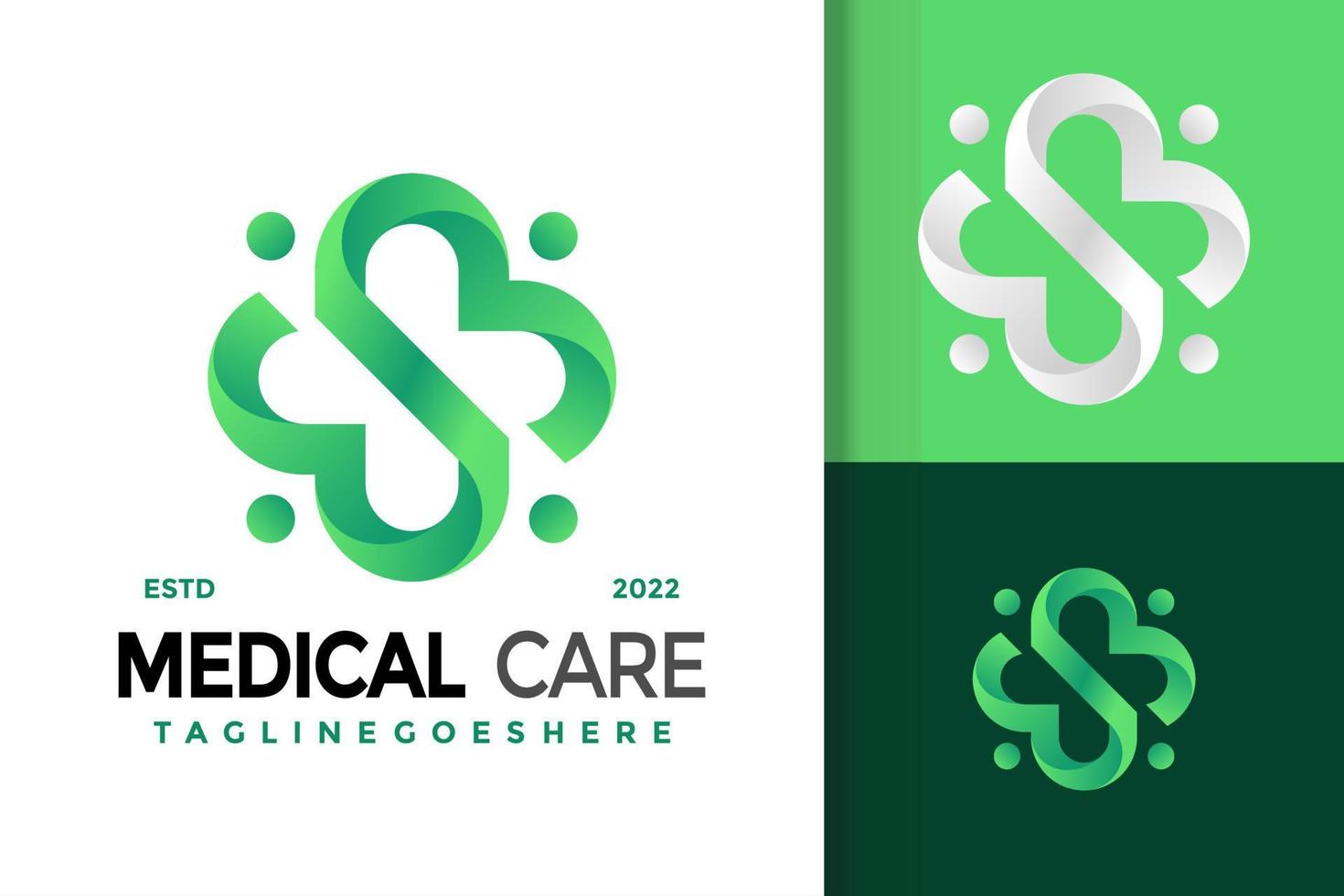 s-Brief medizinische Versorgung Logo-Design, Markenidentität Logos Vektor, modernes Logo, Logo-Designs Vektor-Illustrationsvorlage vektor
