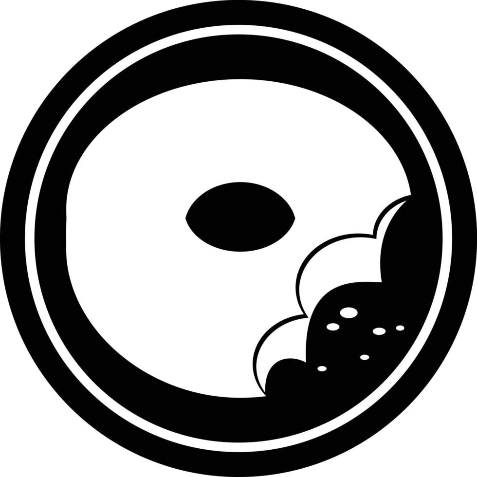 Bitten munk grafisk vektor cirkulär symbol
