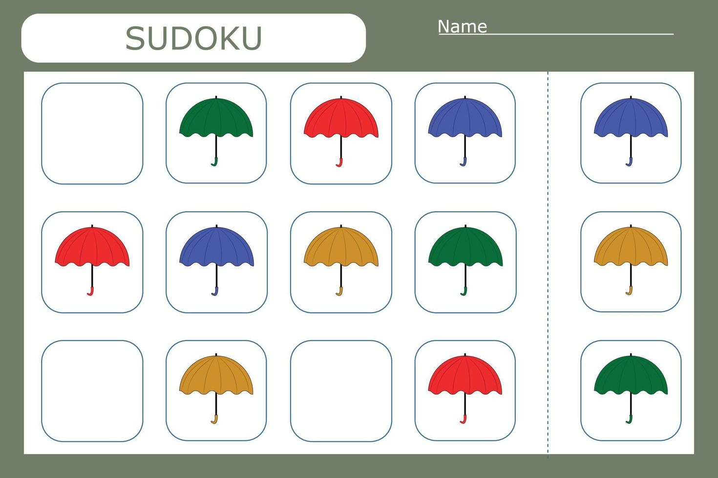 sudoku för barn.pedagogiska spel. logik för barn. vektor