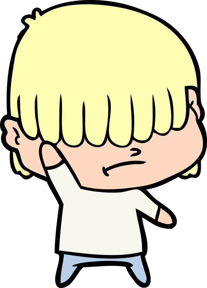 Cartoon-Junge mit unordentlichem Haar vektor