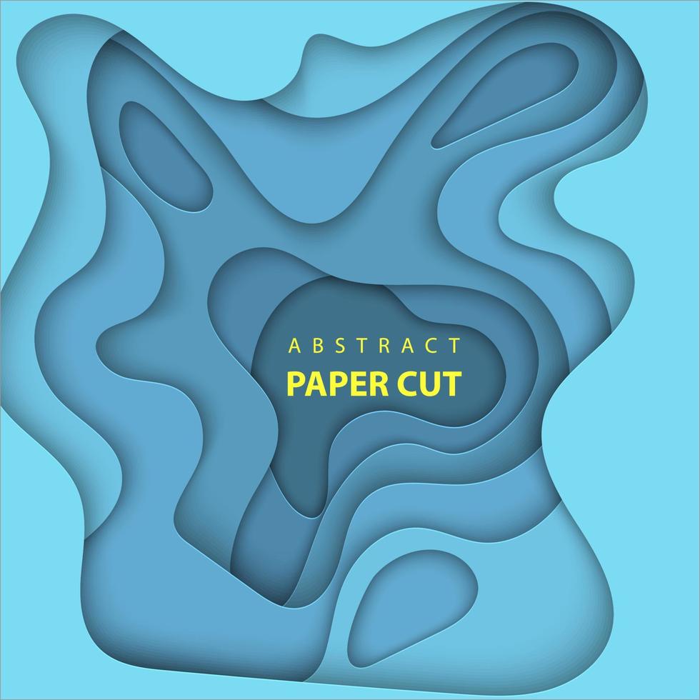 vektor bakgrund med djup blå Färg papper skära former. 3d abstrakt papper konst stil, design layout för företag presentationer, flygblad, affischer, grafik, dekoration, kort, broschyr omslag.