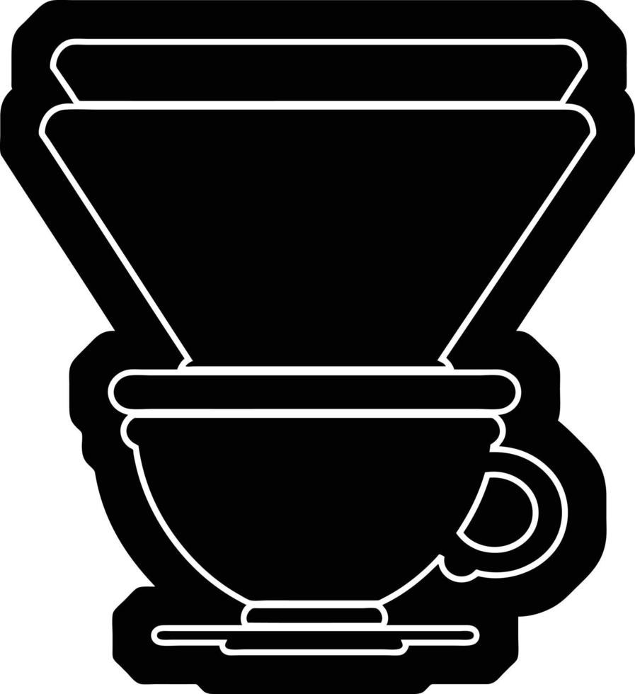 vektorsymbolillustration einer filterkaffeetasse vektor