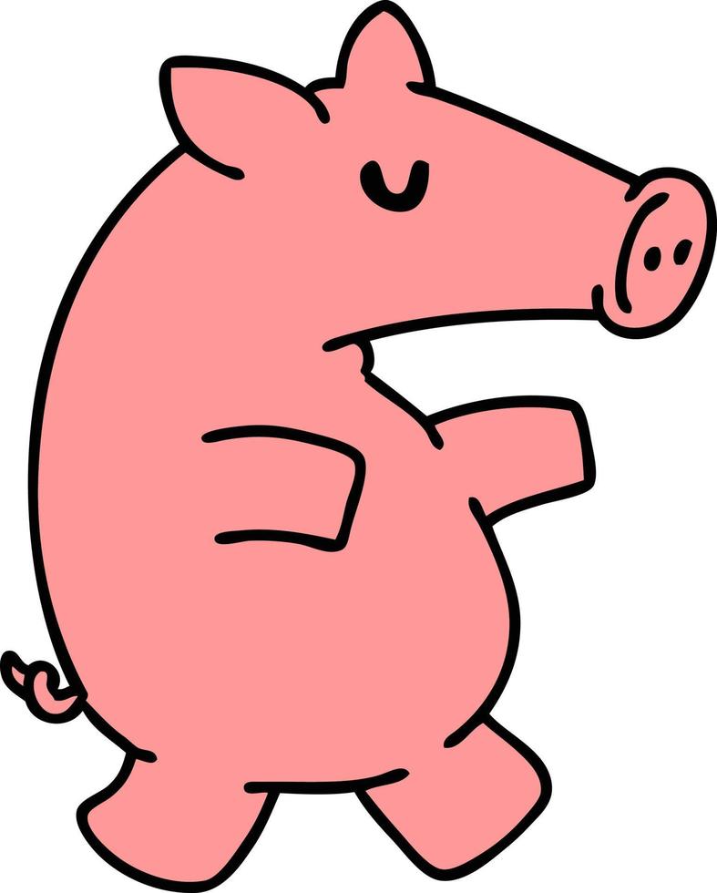 Karikatur eines Schweins mit langer Schnauze vektor