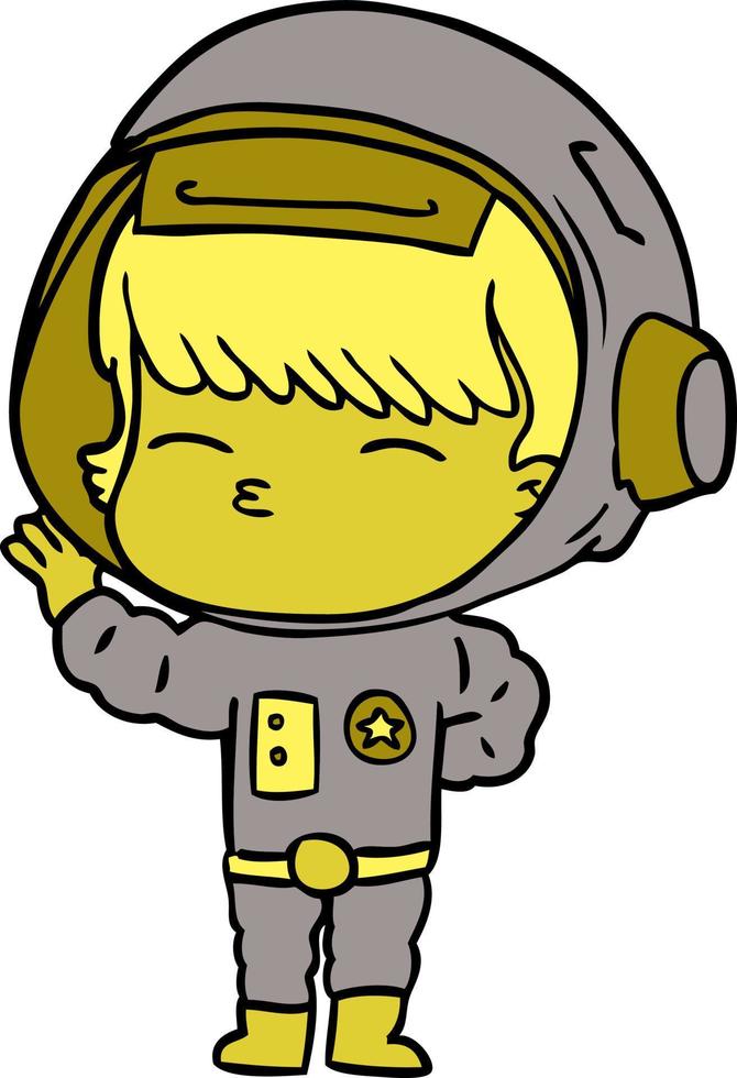 Cartoon neugieriger Astronaut vektor