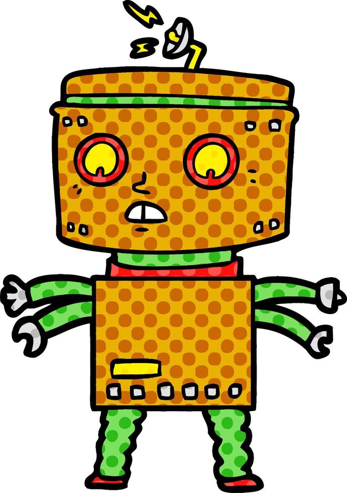 Cartoon-Doodle-Charakter-Roboter vektor