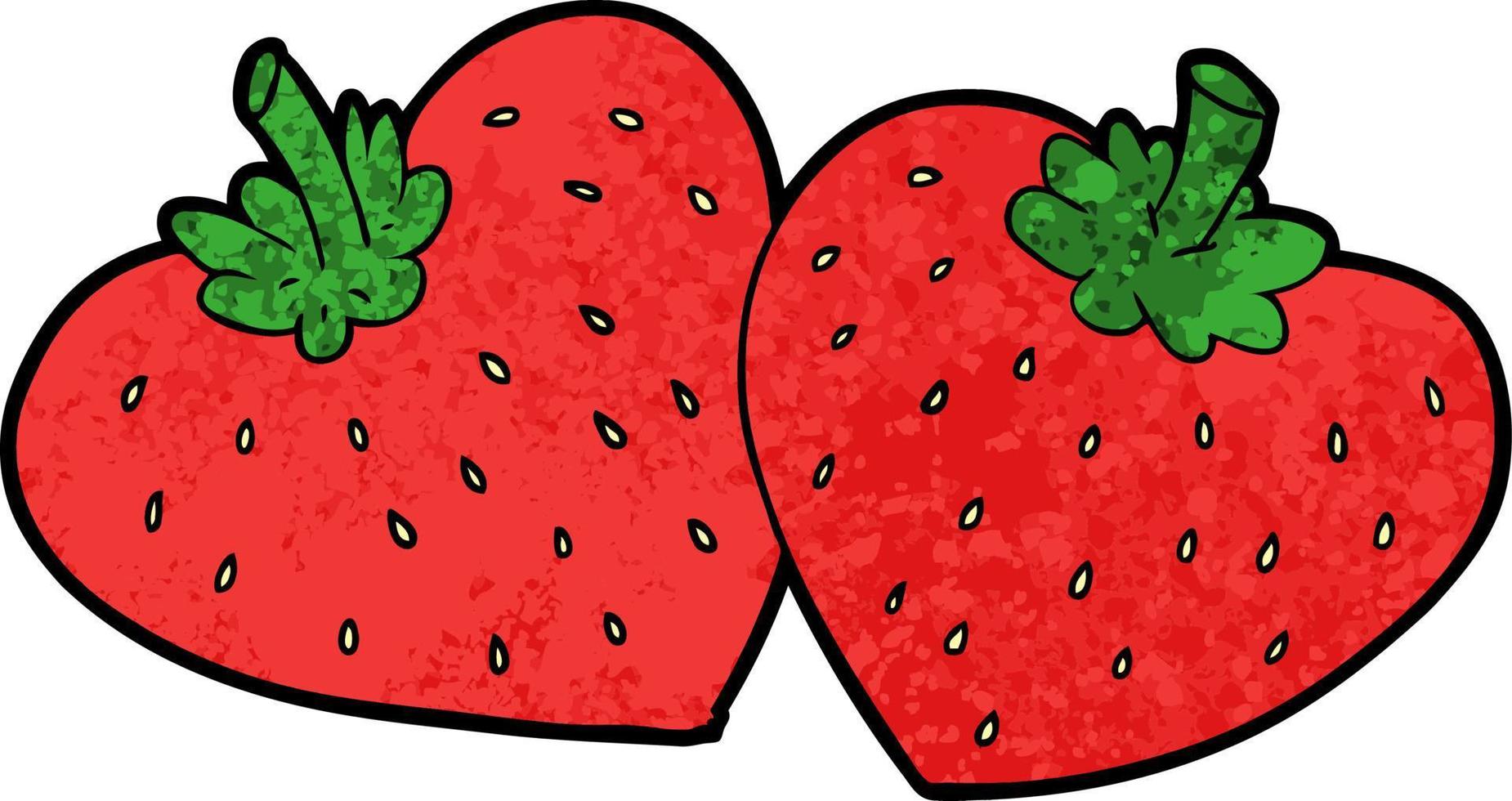 tecknad serie röd jordgubbar vektor