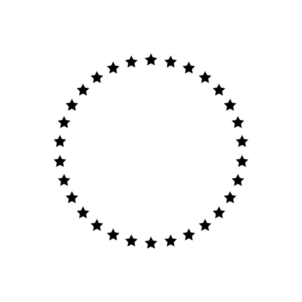 stjärna i cirkel ikon. ram från stjärnor solated på vit bakgrund vektor