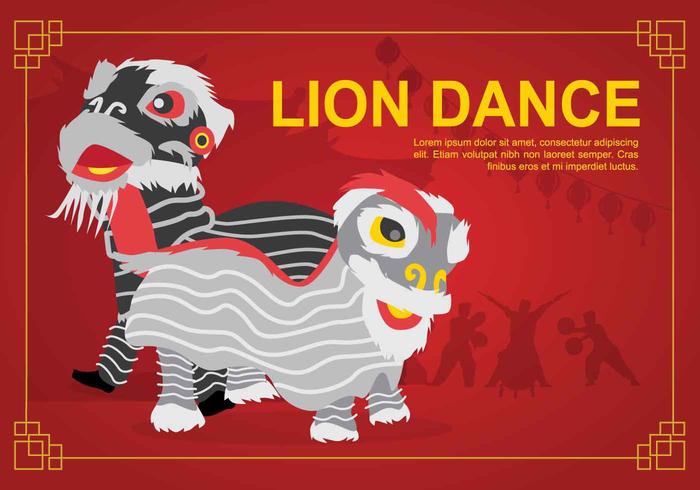 Gratis Lion Dance illustration vektor