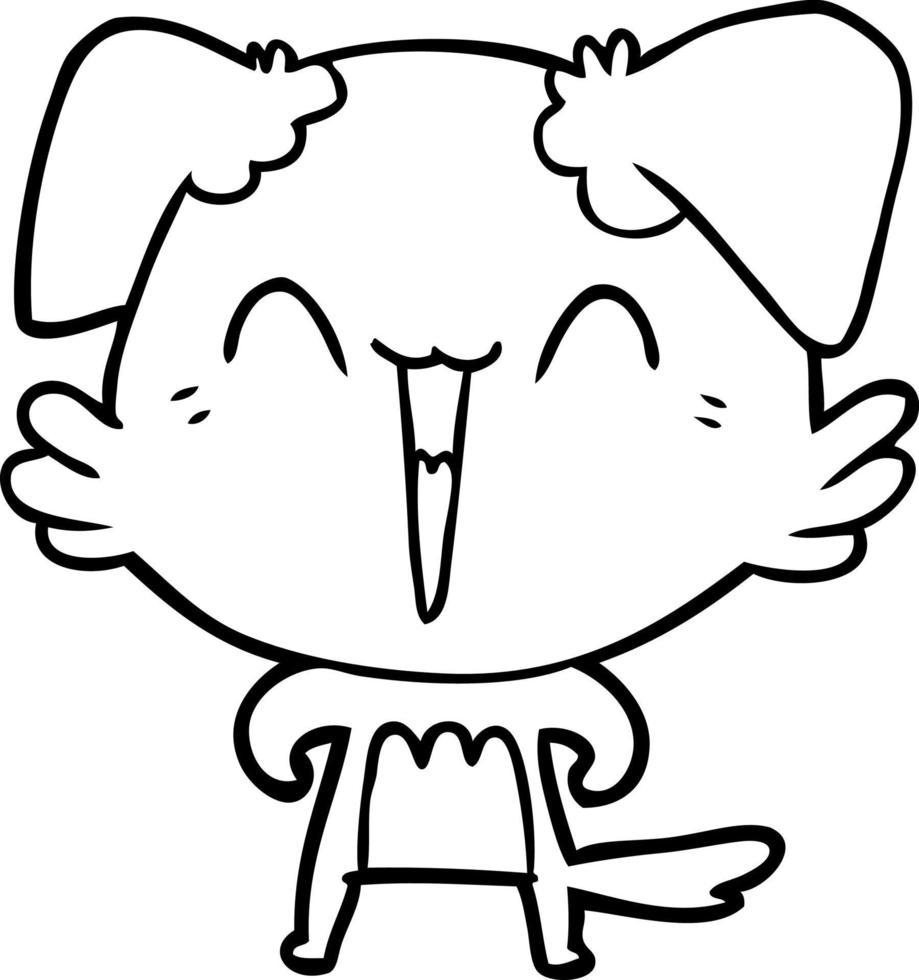 Lycklig liten hund tecknad serie vektor