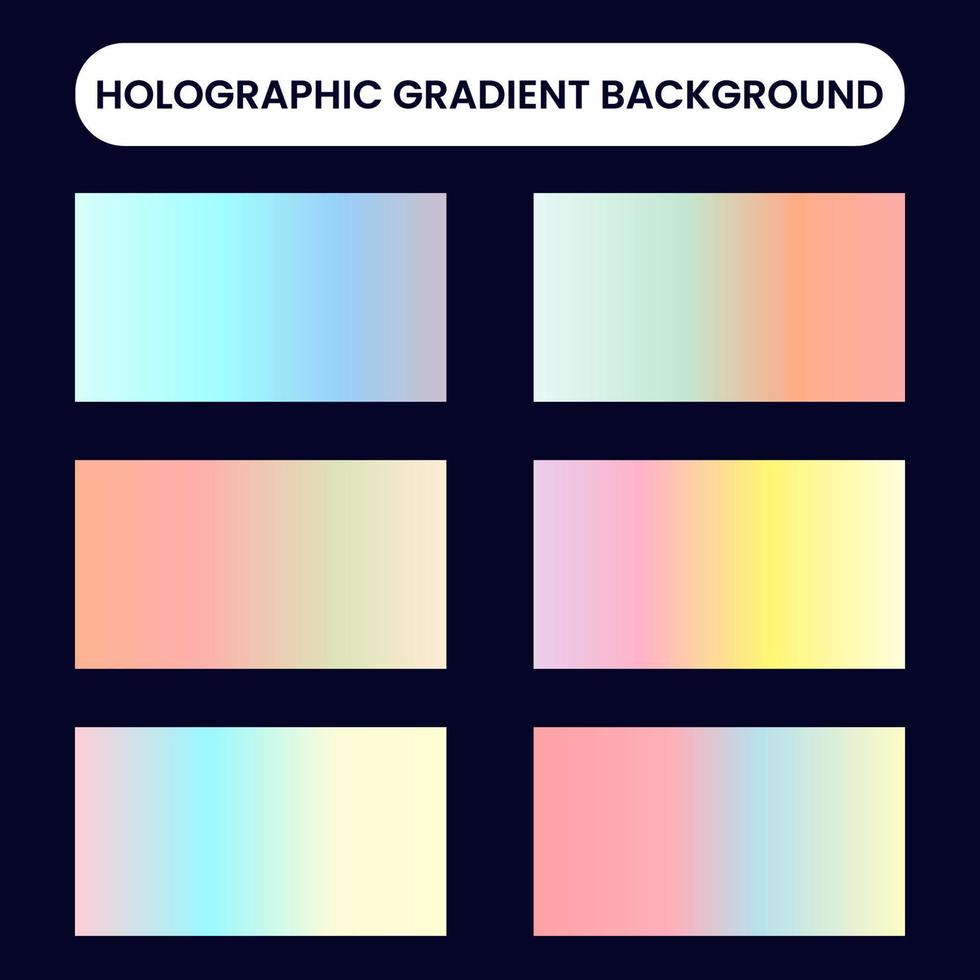 sammlung von holografischem verlaufshintergrund vektor