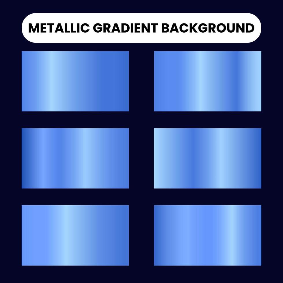 sammlung von blauem metallischem farbverlaufshintergrund vektor