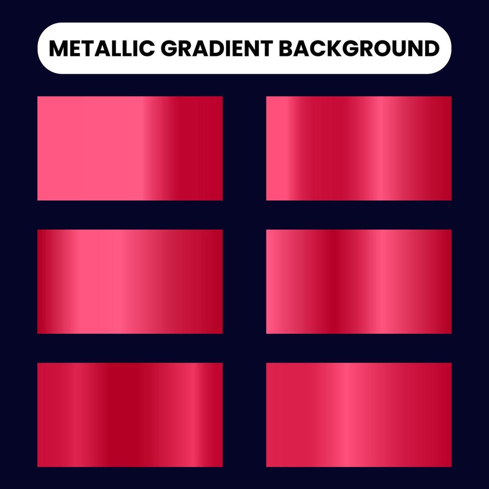 sammlung von rotem metallischem farbverlaufshintergrund vektor