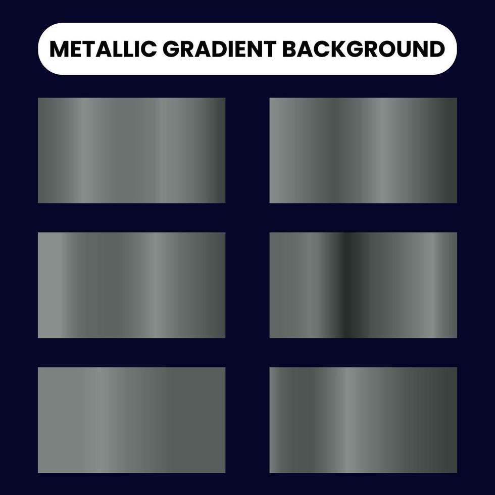 sammlung von grauem metallischem farbverlaufshintergrund vektor