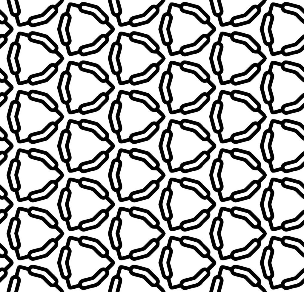 nahtloses abstraktes Schwarzweiss-Muster. Hintergrund und Hintergrund. Ziermuster in Graustufen. Mosaik-Ornamente. Vektorgrafik. vektor