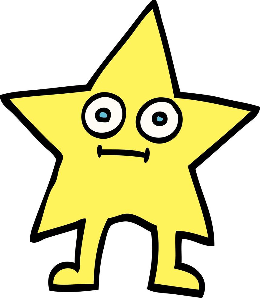 handgezeichnete Cartoon-Star-Figur im Doodle-Stil vektor