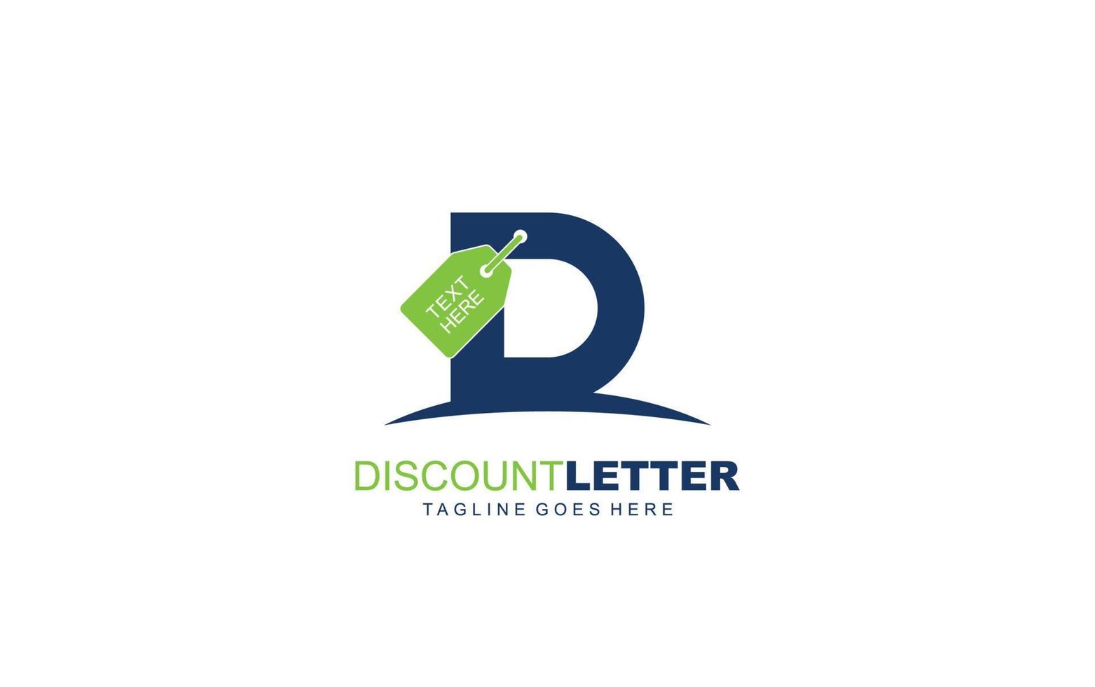 d-Logo-Rabatt für Bauunternehmen. Briefvorlage Vektor-Illustration für Ihre Marke. vektor