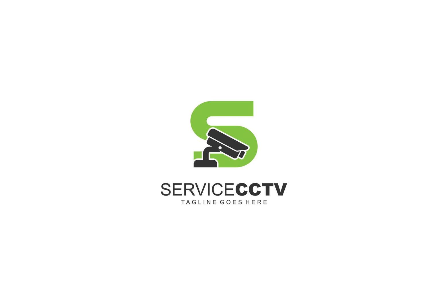 s logo cctv für identität. Sicherheitsvorlagen-Vektorillustration für Ihre Marke. vektor