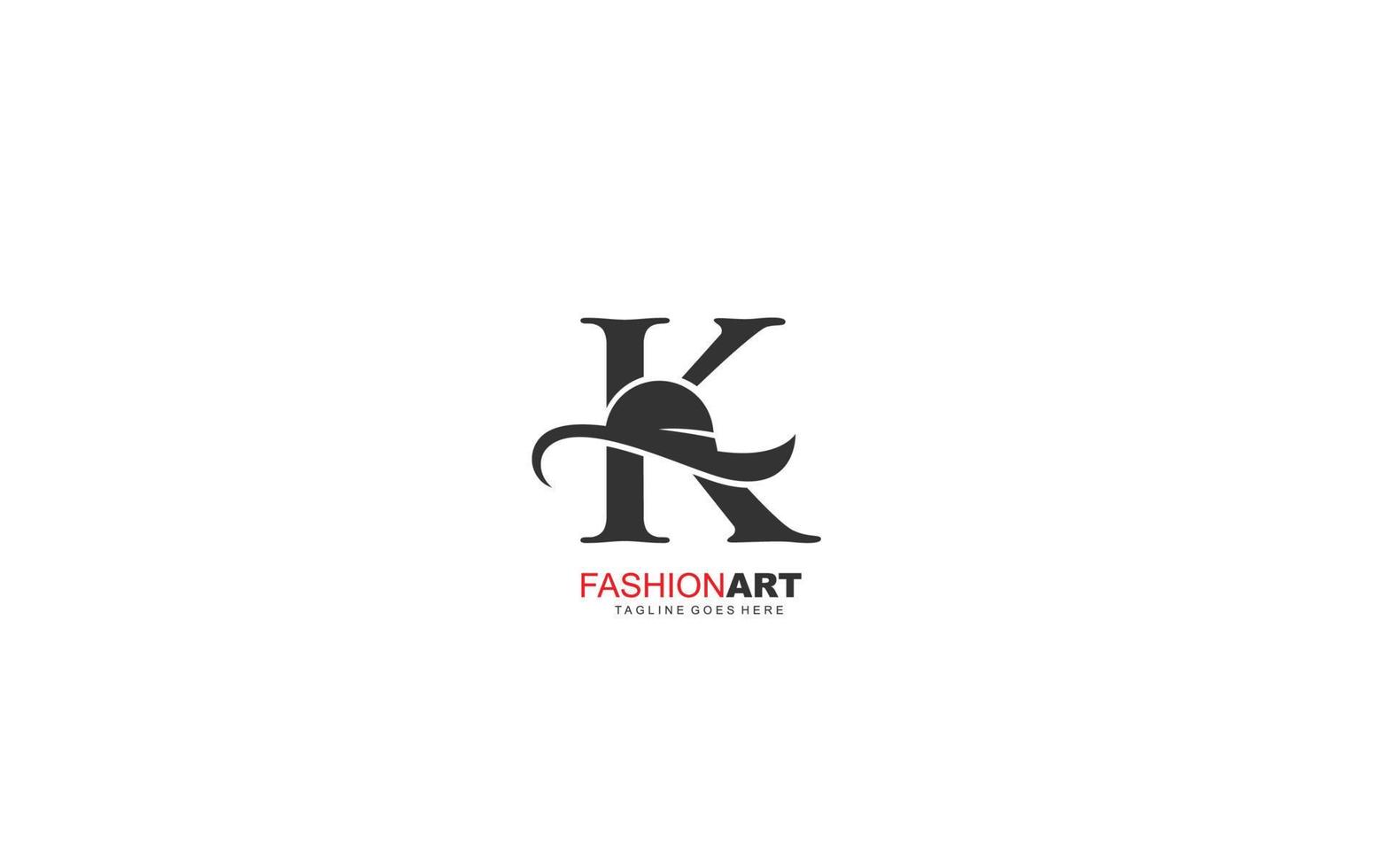 k-Logo-Modeunternehmen. Textidentitätsschablonen-Vektorillustration für Ihre Marke. vektor