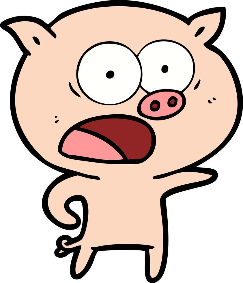 tecknad serie gris skrikande vektor