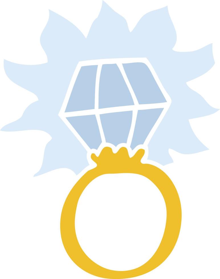 platt Färg illustration tecknad serie diamant ringa vektor