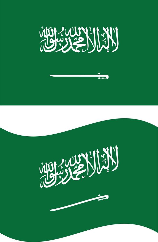 Flagge von Saudi-Arabien. Abbildung der saudi-arabischen Flagge. Togo-Flagge schwenken. flacher Stil. vektor