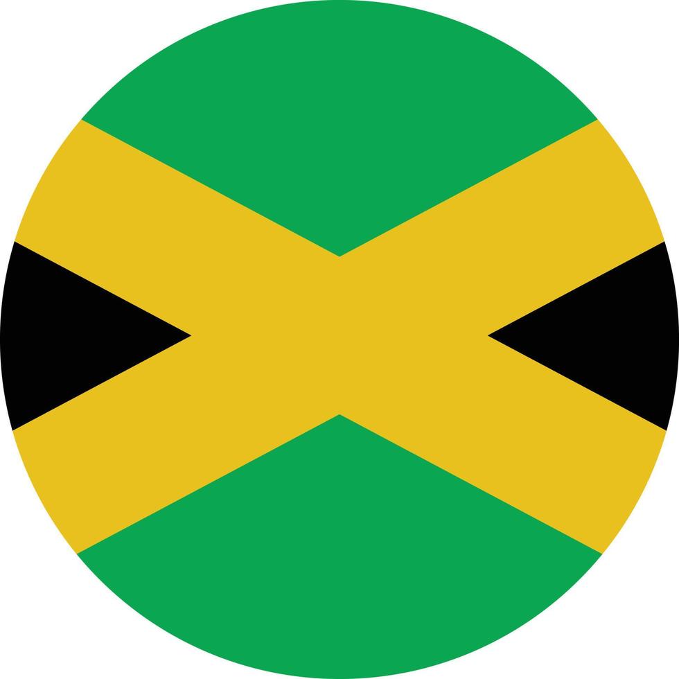 jamaica ikon cirkel på vit bakgrund. jamaica flagga knapp. platt stil. vektor