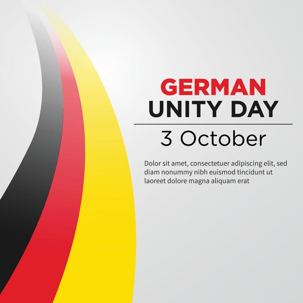 deutsche einheit unabhängigkeitstag feier flaggentag der deutschen einheit vektordesign vektor