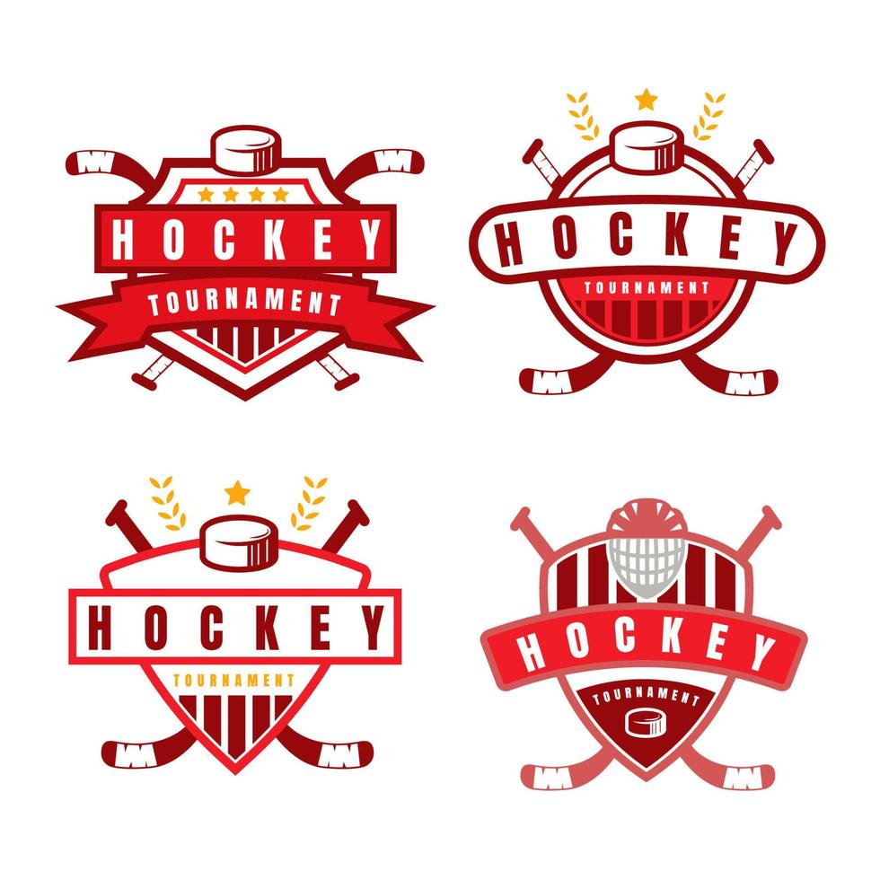 is hockey klubb logotyp, bricka design. begrepp för skjorta eller logotyp, skriva ut, stämpel eller tee. vinter- sport. vektor illustration. hockey mästerskap.