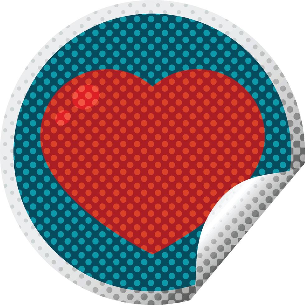 hjärta symbol grafisk vektor illustration cirkulär klistermärke