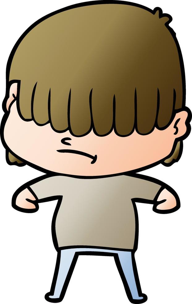 Cartoon-Junge mit unordentlichem Haar vektor