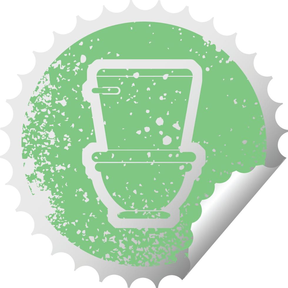 bedrövad klistermärke ikon illustration av en toalett vektor