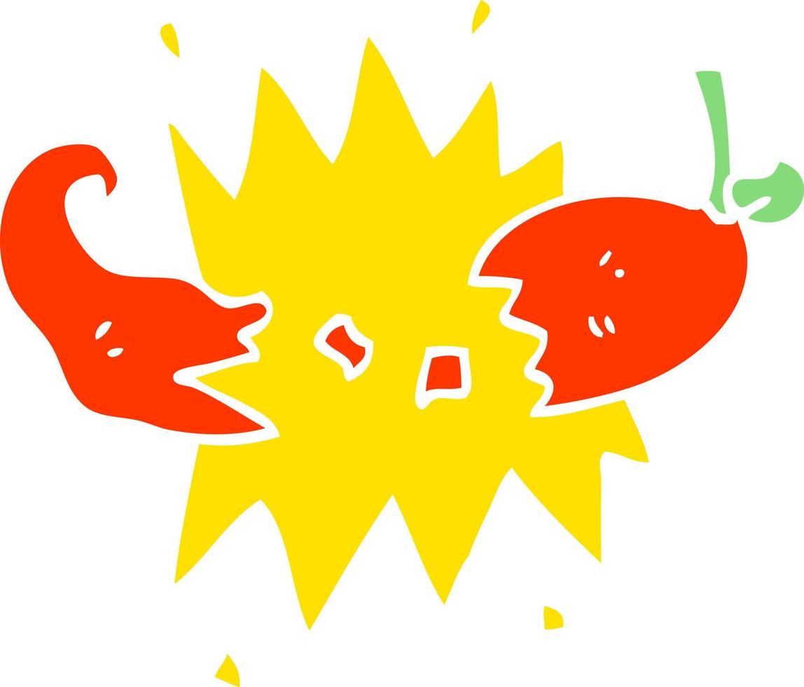 flache farbe illustration cartoon red hot chili vektor