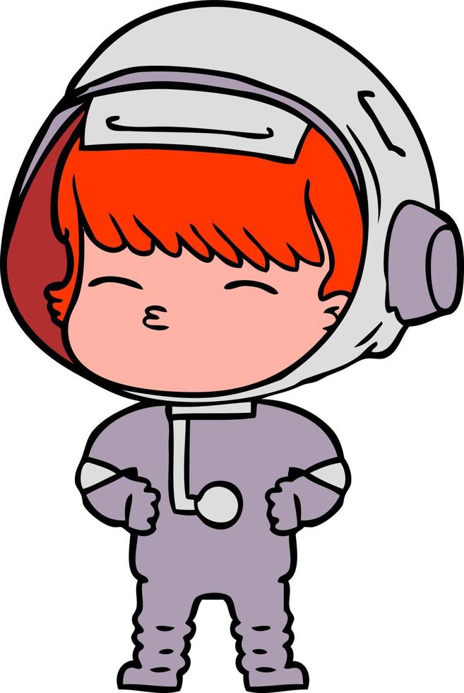 Cartoon neugieriger Astronaut vektor