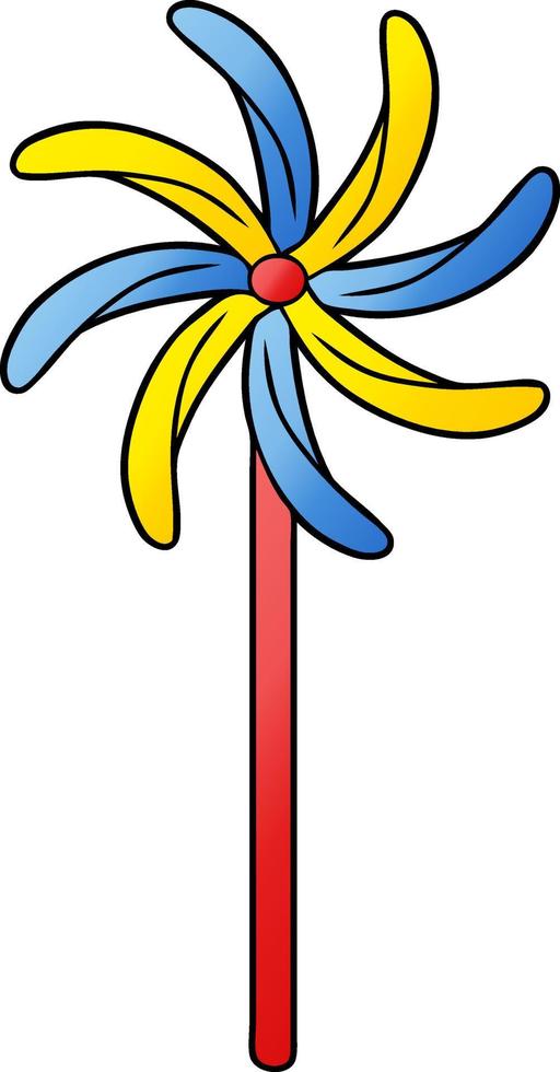 Cartoon-Doodle-Spielzeug-Windmühlen-Design vektor