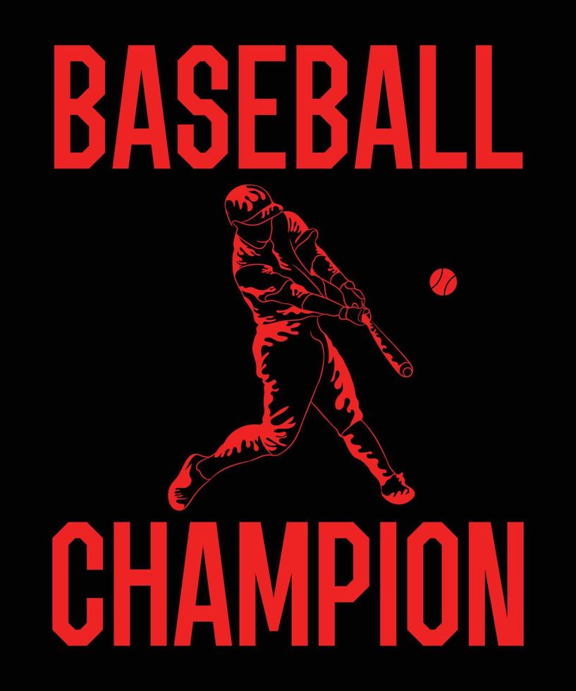 Baseball-Champion-Vektor-T-Shirt-Design-Vorlage vektor