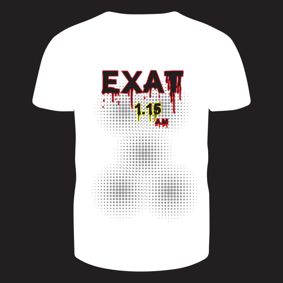 Horror-Zeitzonen-T-Shirt-Design. vektor