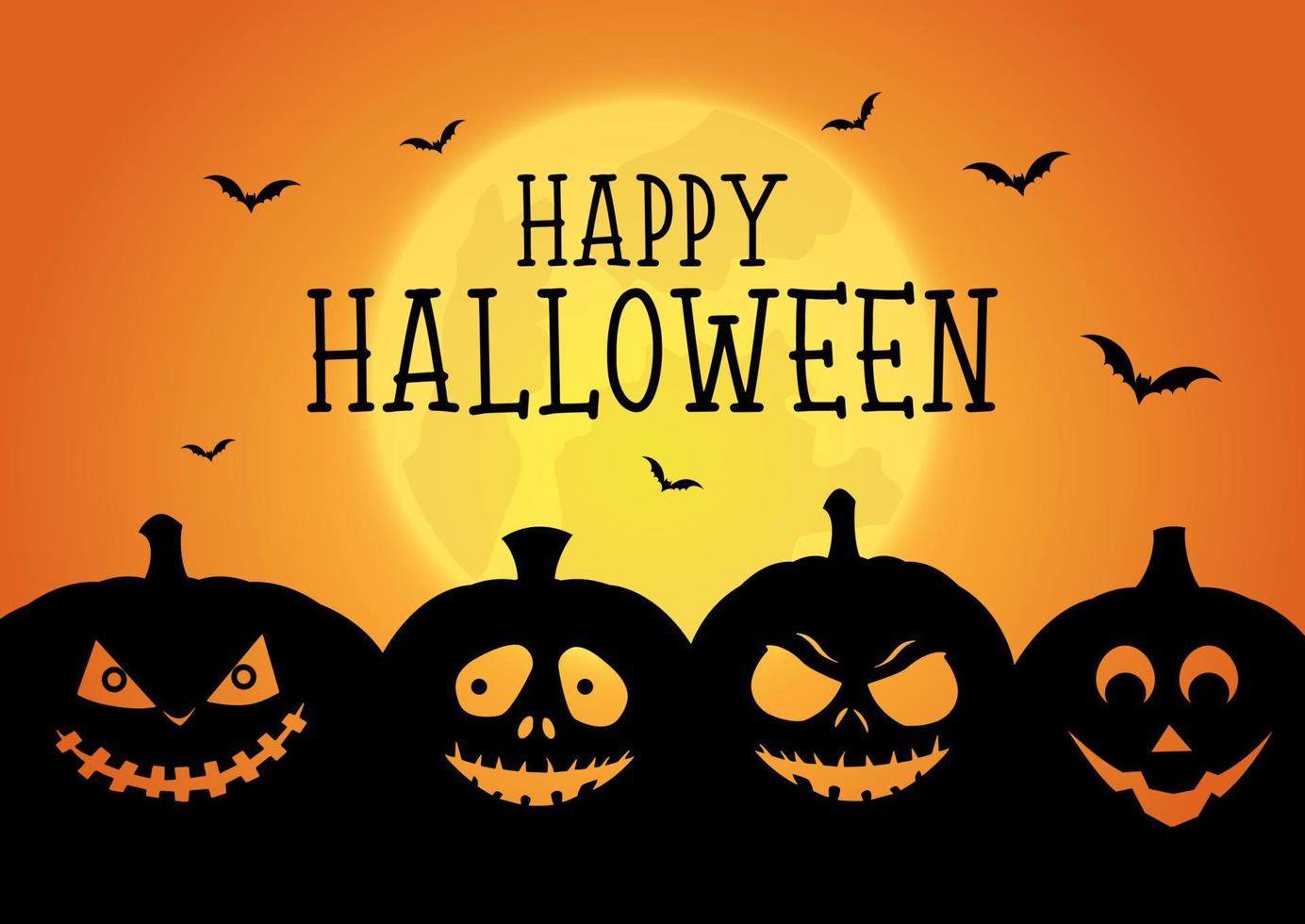 Halloween-Hintergrund mit Kürbislaternen vektor